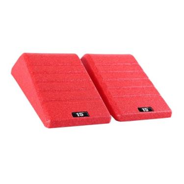 Imagem de MotiveTech Prancha Inclinada de 2 Peças para Agachamentos E Alongamento de Panturrilhas com Suporte para Os Pés, Vermelho