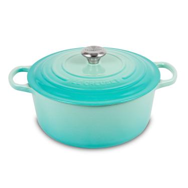 Imagem de Panela Redonda Signature 22 cm Cool Mint Le Creuset Panela Redonda com Pegador Aço Inox 22 cm Cool Mint Le Creuset