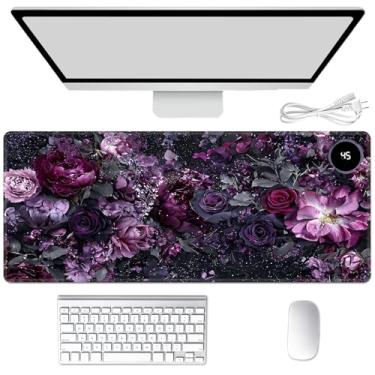 Imagem de Tapete de mouse aquecido para aquecer as mãos, tapete de mesa quente para mousepad tapete de mesa com 3 níveis de aquecimento e desligamento automático 80 x 33 cm tapete de teclado aquecedor de couro