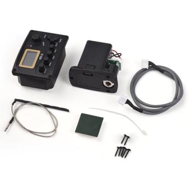 Imagem de Captação de guitarra de guitarra acústica Pickup profissional de madeira com volume de equalizador Bass Middle Treble Pres Micpi construído na função de microfone para