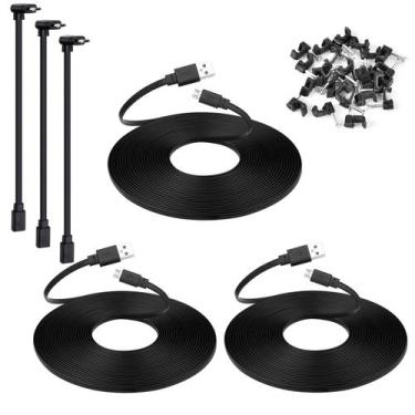 Imagem de Cabo de extensão micro USB Smays 25 pés, pacote com 3 unidades, preto