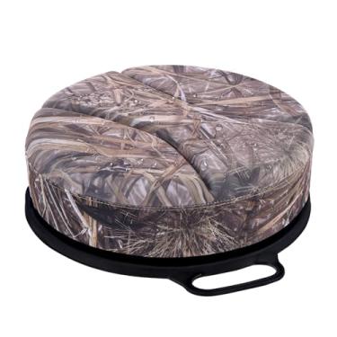 Imagem de Presentastic Assento balde de 14 litros com almofada de espuma de assento de 7,6 cm de espessura, assento giratório de 360°, bancos baldes impermeáveis e silenciosos para caça de patos, pesca no gelo