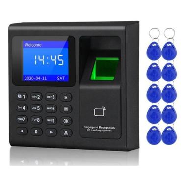 Imagem de Relógio De Ponto Biométrico Digital Rfid+10 Keyfobs Cartão