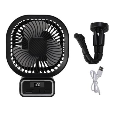 Imagem de Haofy Fã de Carrinho Portátil, 3 Velocidades Girando Mini Ventilador Portátil Com Luz Noturna, Exibição Digital, Duração da Bateria Longa, para o Assento de Carro de Acampamento Em