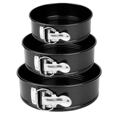 Imagem de Kit 3 Formas Para Bolo Torta Fundo Removível Antiaderente - Quality Ho