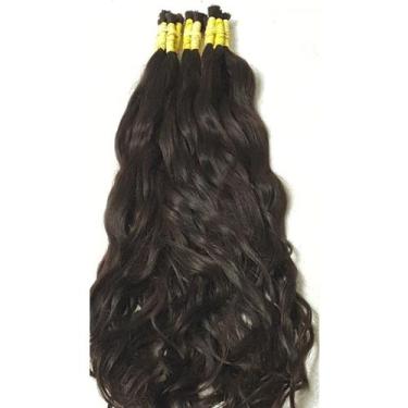 Imagem de Cabelo humano castanho medio 70/75cm - 230gr