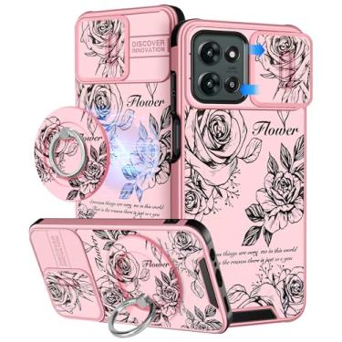 Imagem de Buleens Capa para Moto G 2025 – Design bonito com suporte de anel e capa de câmera para mulheres meninas estética feminina Kawaii exclusiva rosa capa de telefone para Motorola Moto G 2025 capa