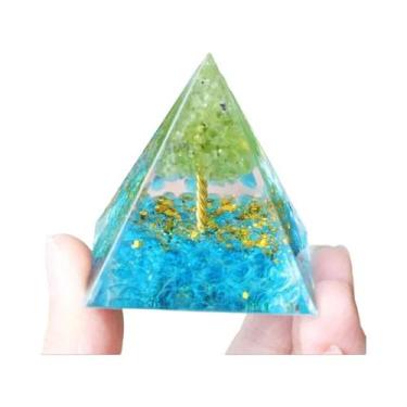 Imagem de Pirâmide De Orgônio De Ametista E Peridoto, Cristal De Cura Com Energi