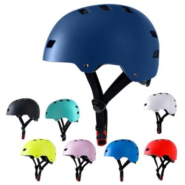 Imagem de Capacete de bicicleta 3 tamanhos para adolescentes, crianças, jovens, adultos, Bavilk capacete de skate ajustável, multiesportivo, ciclismo, patinação, patins, patins em linha, patins para meninas