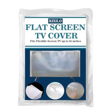 Imagem de KIXILO Capa de TV de tela plana de espuma cabe até 159 cm L x 91 cm A, proteção de TV de tela plana durante a mudança da casa, armazenamento ou renovação da casa (pacote com 2)