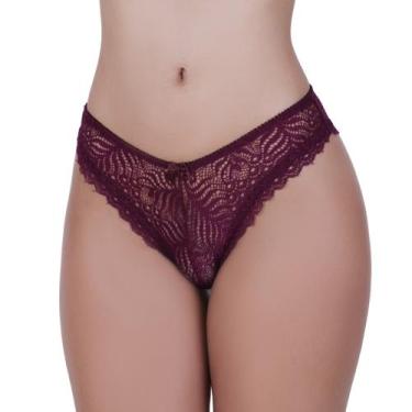 Imagem de Calcinha de Renda Tanga Elástico Lingerie Confortável - c3 JÚLIA - TER