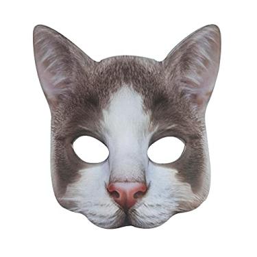 Imagem de Aiffort 1 Peça De Máscaras Gato Realistas Halloween, Máscara Animal, Acessórios Para Cosplay, Natal, Páscoa, Novidade, Acessório Festa À Fantasia (Máscara Estilo B)