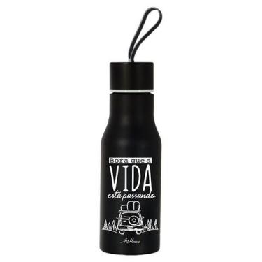 Imagem de Garrafa Inox 460ml com Frase - Art Brink, Preto