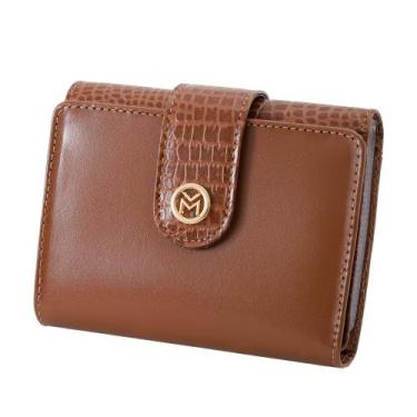 Imagem de Carteira Feminina Couro Legítimo Moedas Espelho Mariart 304