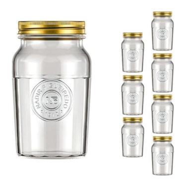 Imagem de Pote de Vidro 1L Americano Cereal Retro Vintage Bolacha 7Un - NADIR FI