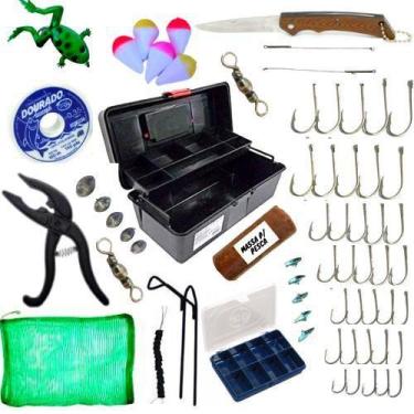 Imagem de Kit Pescaria Iniciante Maleta Linha Anzol 70+ Itens - Sekyped