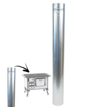 Imagem de Cano 50cm Em Aço Galvanizado 115mm Para Chaminé Fogão à Lenha Lareira 