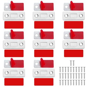 Imagem de GOLD DEER Pacote com 8 ímãs ultrafinos para porta de armário, trava magnética para armários, fechamentos magnéticos para armários de cozinha, armário de cozinha, fecho magnético de porta