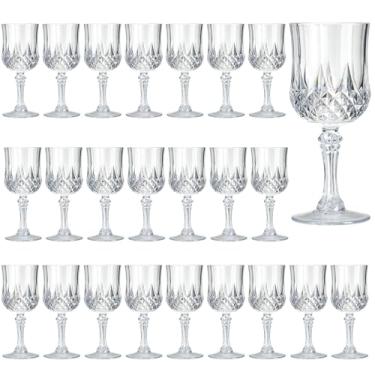 Imagem de Rkyhwowby Copos de vinho vintage de plástico copos de vinho inquebráveis copos de água de cristal copos de água reutilizáveis taças de champanhe vintage (24, transparente)