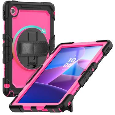 Imagem de Gylint Capa para tablet Lenovo Tab 10,1 polegadas 2025, capa protetora resistente à prova de choque com suporte giratório para Lenovo Tab 10.1 TB-311FU / Lenovo Tab K10 (2ª geração) TB-311XU Rosa