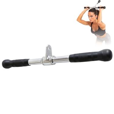 Imagem de MuscleForge Barra reta 50 cm acessório de cabo para tríceps puxar para baixo e máquinas de cabo, acessório de máquina de polia, mosquetão incluído