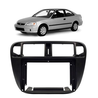Imagem de Moldura Painel Central Multimidia 9 Polegadas Civic Ar Digital 1996 à 2000 Preto Fosco Expex 9ho015