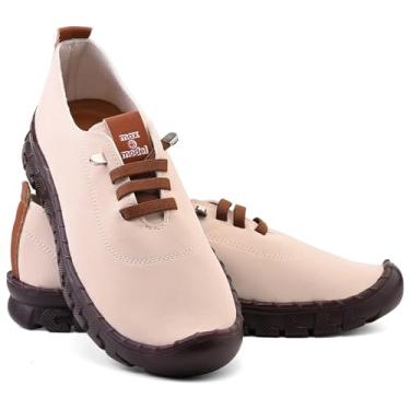 Imagem de Sapatênis Feminino em Nobuck, Sola Flexível, Marrom (Nubuck Bege/Caramelo, BR, Adulto, Numérico, 37)