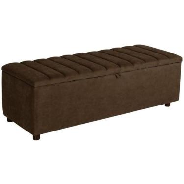 Imagem de Baú Recamier Paris Veludo Marrom 160 cm - TNA Decor