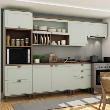Imagem de Cozinha Completa Filadélfia 7 Portas 4 Gavetas Menta - Panorama Móveis