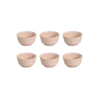 Imagem de Conjunto de Ramequins Médios Porto Brasil Linhas Litchi com 6 Peças 170ml – Rosa Claro