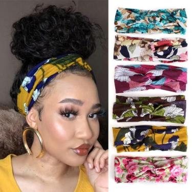 Imagem de Bandanas femininas XTREND, elásticas cruzadas torcidas, 6 unidades