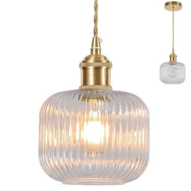 Imagem de FINNCHY Mini luminária pendente de vidro ajustável, lanterna, pendente, cozinha, ilha, sala de jantar, corredor, quarto, sala de estar, lâmpada LED incluída