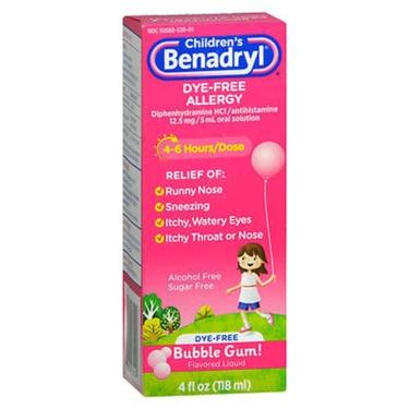 Imagem de Benadryl Children`s Dye-Free Allergy Liquid Bubble Gum Flavored 4 Oz por Benadryl