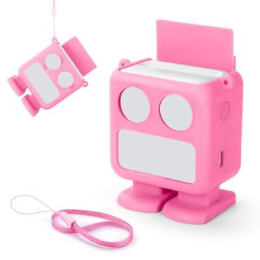 Imagem de Capa de silicone para Yoto Mini Player, capa protetora de silicone para transporte compatível com mini alto-falante Bluetooth (rosa)