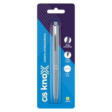 Imagem de Caneta Esferográfica CIS KNOX 0.7mm, Corpo Azul Claro - Tinta Azul, Blister com 1 unidade