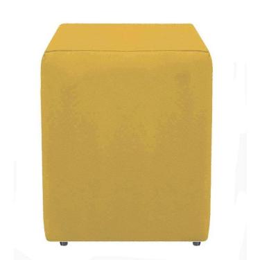 Imagem de Puff Suede Amarelo Decoração De Sala Maquiagem Camarim Top