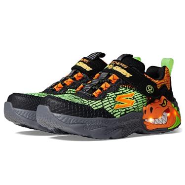 Imagem de Skechers Tênis infantil Dino-Lights, Preto/laranja, 13 Little Kid