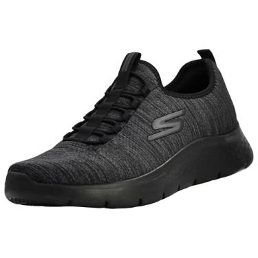 Imagem de Skechers Tênis masculino Gowalk Flex-Athletic sem cadarço casual com espuma resfriada a ar, Preto/Carvão, 43
