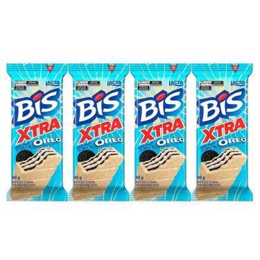 Imagem de Kit 4 Chocolate Bis Lacta Xtra Oreo com 45g