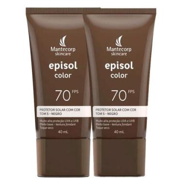 Imagem de Kit com 2 Protetor Solar Episol Color Tom 5 Negro FPS70 40ml cada