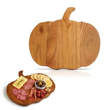 Imagem de Aurah Tábua de corte de madeira de acácia para preparação e servir refeições na cozinha - bloco de açougueiro de madeira, carne, pizza, legumes, tábua de cortar frutas e queijo - 30 x 33 cm