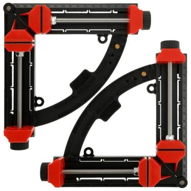 Imagem de FALESOUL Pacote com 2 braçadeiras de canto para marcenaria, esquadria ajustável de 30 a 90 graus, ferramenta de corte de medição de ângulos retos para marcenaria/estantes de livros/armários/molduras