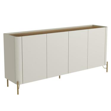 Imagem de Aparador Buffet Para Sala de Jantar 4 Portas Pés Industrial Dourado Naim I03 Luna Louro - Lyam Decor