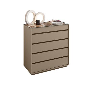 Imagem de Cômoda Quarto Belize 5 Gavetas E Tampo De Vidro Fendi Fendi