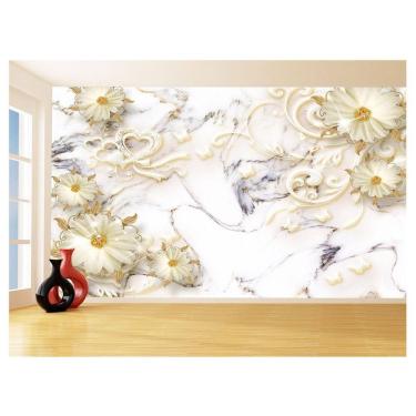 Imagem de Papel De Parede 3D Floral Textura Sala Flores 3,5M Xfl360