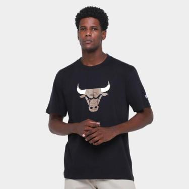 Imagem de Camiseta NBA Chicago Bulls Core E New Era Masculina, Preto, M