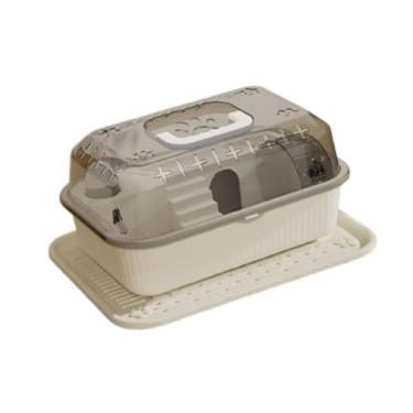 Imagem de Baoblaze Hamster House Hamster esconde -alça portátil respirável hamster outdoor Case Pequenos Pets Tocam cabana para Chinchilla porquinho da Índia, Branco