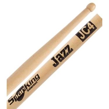 Imagem de Baqueta Spanking Linha Natural Jazz JC4 Padrão 7A Comprida Ponta Bolinha (113145)