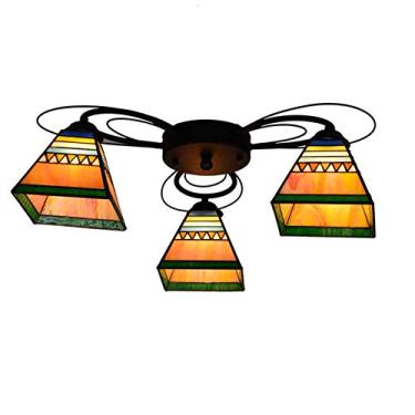 Imagem de Lustre moderno de 22 polegadas com 3 luzes para sala de estar, sala de jantar e quarto, luminária pendente de vidro contemporânea com design criativo e acabamento pintado simples