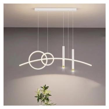Imagem de Lustre LED moderno com luzes pendentes para sala de jantar e quarto Luminária decorativa interna com luminária de teto para um ambiente elegante